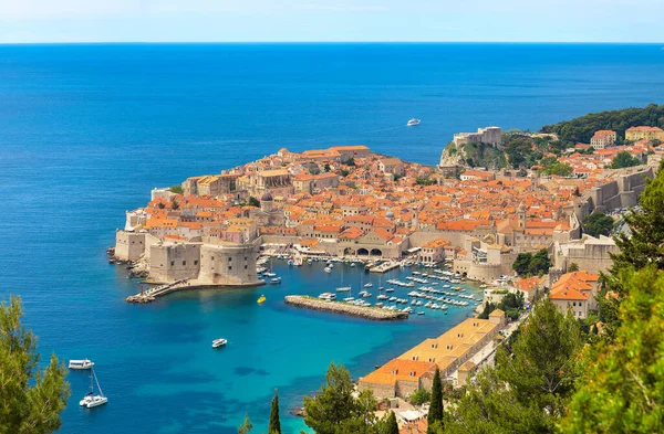 Antenn Visa gamla staden Dubrovnik — Stockfoto