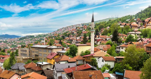 Panoramisch uitzicht van Sarajevo — Stockfoto