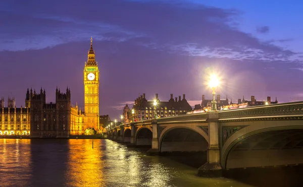 Big Ben, Κοινοβούλιο, Γέφυρα Westminster στο Λονδίνο — Φωτογραφία Αρχείου