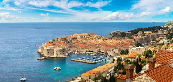 Antenn Visa gamla staden Dubrovnik — Stockfoto