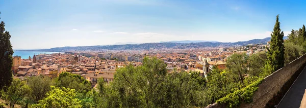 Panoramic view of beach in Nice — Stock Photo, Image