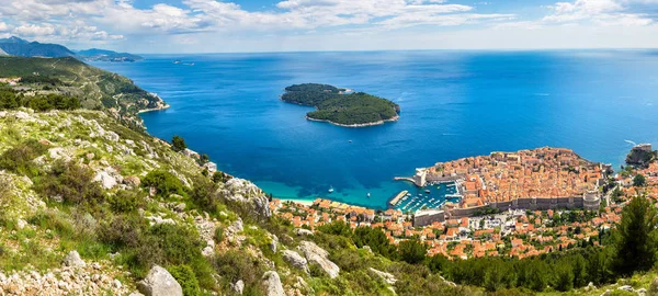 Veduta aerea della città vecchia Dubrovnik — Foto Stock