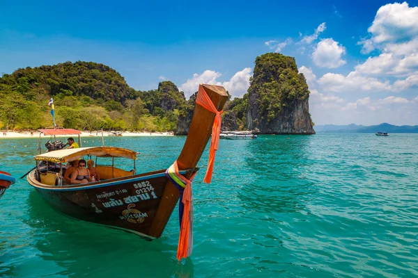 Krabi Thaïlande Février 2020 Bateau Queue Longue Plage Tropicale Île — Photo