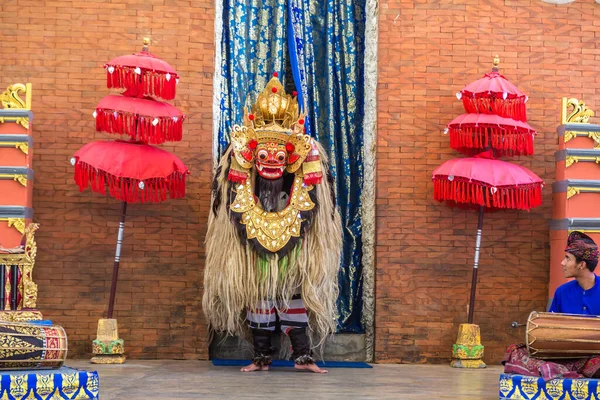 Bali Indonésia Fevereiro 2020 Dança Balinesa Tradicional Realizada Parque Cultural — Fotografia de Stock