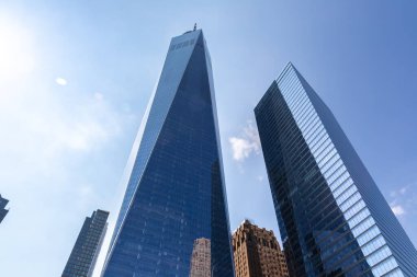 NEW YORK CITY, ABD - 29 Mart 2020: New York 'taki Dünya Ticaret Merkezi Kulesi, ABD