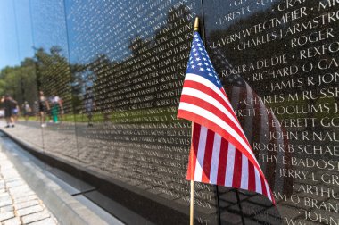 WASHINGTON DC, ABD - 29 Mart 2020: Washington DC 'de Vietnam Gazileri Anıtı, ABD