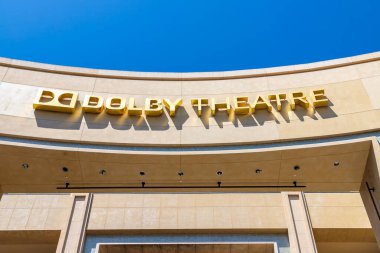 LOS ANGELES, HOLLYWOOD, USA - MARCH 29, 2020: Dolby Theatre on Hollywood Boulevard, Los Angeles, California, USA clipart