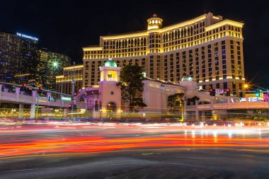 LAS VEGAS, ABD - 29 Mart 2020: Bellagio Hotel ve Casino Las Vegas, Nevada, ABD