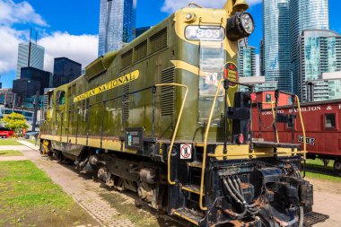 TORONTO, CanADA - 2 Nisan 2020: Toronto Demiryolu Müzesi güneşli bir günde, Ontario, Kanada