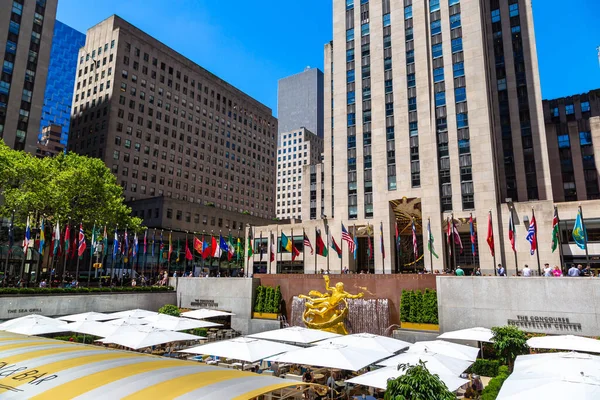 New York City Usa Marzo 2020 Statua Prometeo Rockefeller Center — Foto Stock