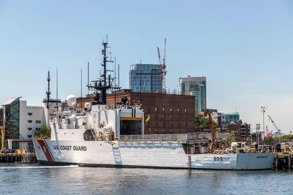 Boston Eua Março 2020 Navio Guarda Costeira Dos Eua Atracado — Fotografia de Stock