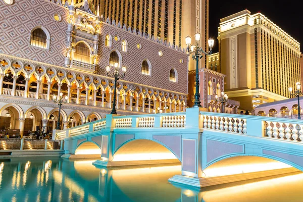 Las Vegas Usa March 2020 Βενετικό Ξενοδοχείο Και Καζίνο Νύχτα — Φωτογραφία Αρχείου