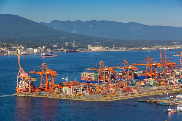 Vancouver Canada April 2020 Panoramic Airview Vancouver Centerm Terminal Container — 스톡 사진