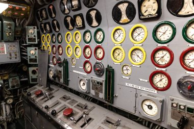 NEW YORK CITY, ABD - 29 Mart 2020: Denizaltı USS Growler New York City Intrepid Sea, Air & Space Museum Complex New York, New York, ABD