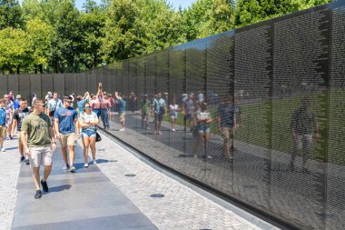 WASHINGTON DC, ABD - 29 Mart 2020: Washington DC 'de Vietnam Gazileri Anıtı, ABD
