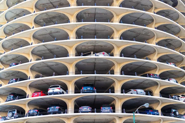 คาโก สหร ฐอเมร นาคม 2020 อาคารจอดรถท หอคอยมาร าในช คาโก นอยส — ภาพถ่ายสต็อก