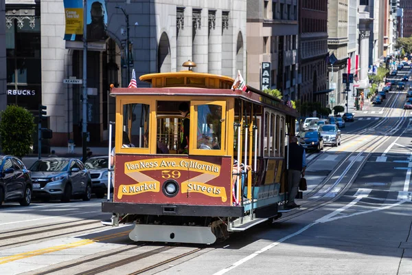 San Francisco Usa März 2020 Die Seilbahn San Francisco Kalifornien — Stockfoto