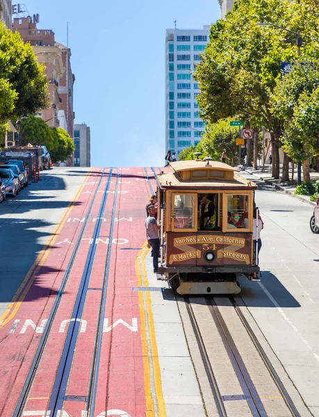 サンフランシスコ アメリカ 2020年3月29日 米国カリフォルニア州サンフランシスコのケーブルカー — ストック写真