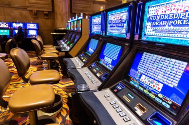 LAS VEGAS, ABD - 29 Mart 2020: Caesars Palace Las Vegas Hotel ve Casino kumarhanesi, Las Vegas, Nevada, ABD