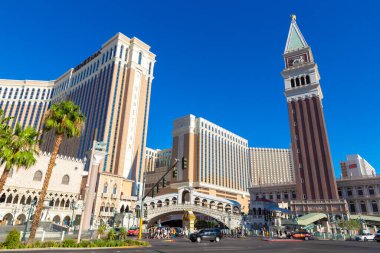 LAS VEGAS, ABD - 29 Mart 2020: Las Vegas, Nevada, ABD 'deki Venedik Otel ve Kumarhanesi