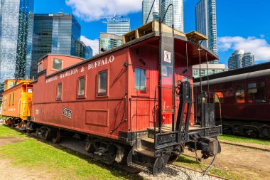 TORONTO, CanADA - 2 Nisan 2020: Toronto Demiryolu Müzesi güneşli bir günde, Ontario, Kanada