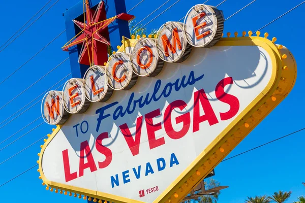 Las Vegas Estados Unidos Marzo 2020 Bienvenido Fabuloso Cartel Las —  Fotos de Stock