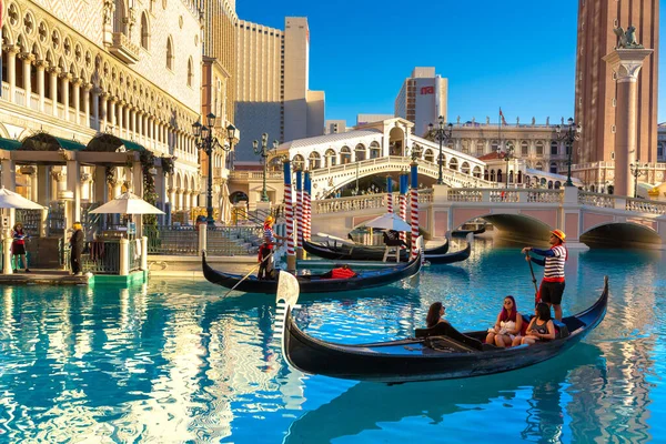 Las Vegas Usa March 2020 Gondola Ride Venetian Hotel Casino — 图库照片