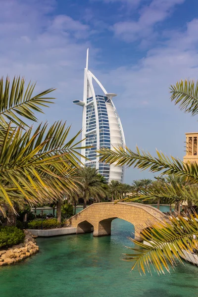 Dubai Emiratos Árabes Unidos Enero 2020 Vista Hotel Burj Arab — Foto de Stock