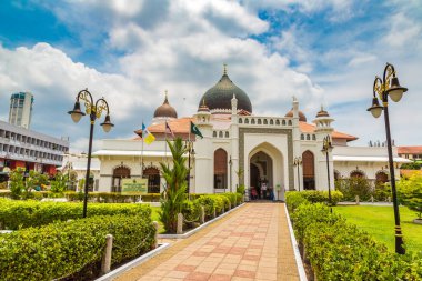 PenANG, Malezya - 22 Şubat 2020: Penang Adası, Malezya 'daki Georgetown' daki Kaptan Keling Camii