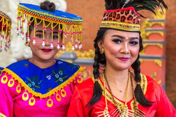 Bali Indonésia Fevereiro 2020 Dança Balinesa Tradicional Realizada Parque Cultural — Fotografia de Stock