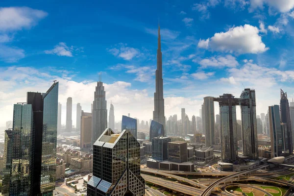 Vista Aérea Centro Dubai Dia Verão Emirados Árabes Unidos — Fotografia de Stock