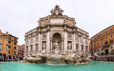 Rome, İtalya - 25 Aralık 2016: Çeşme di Trevi Roma, İtalya, bir kış günü