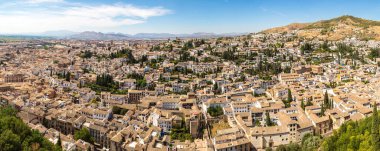 Güzel yaz gün, İspanya Granada panoramik havadan görünümü