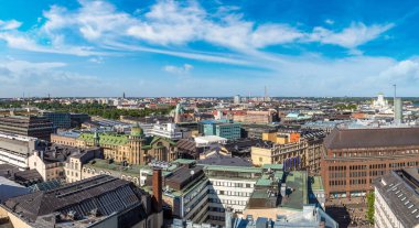 Güzel yaz gün, Finlandiya Helsinki panoramik havadan görünümü