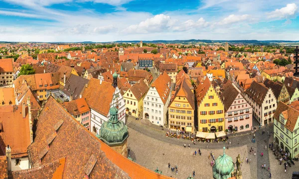 Veduta Aerea Panoramica Rothenburg Della Chiesa San Giacomo Una Bella — Foto Stock