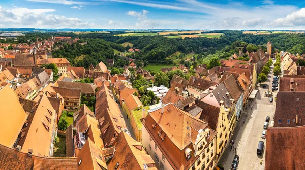 Rundumblick Von Rothenburg Einem Schönen Sommertag Deutschland — Stockfoto