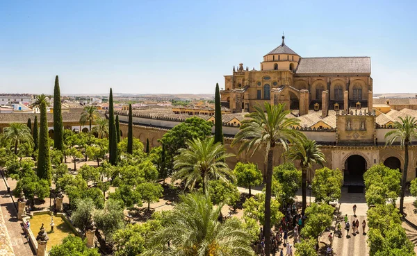 Panorámás Kilátás Nyílik Nagy Mecset Mezquita Katedrálistól Cordoba Egy Szép — Stock Fotó