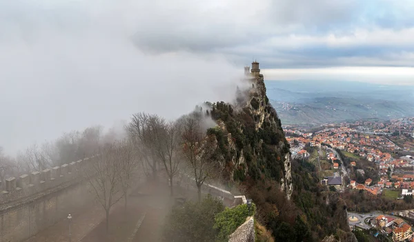 Rocca Della Guaita Forteresse Saint Marin Dans Journée Hiver — Photo