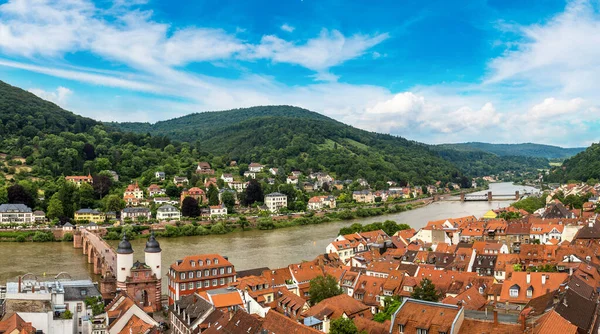 Panoramiczne Ptaka Piękny Letni Dzień Niemcy Heidelberg — Zdjęcie stockowe