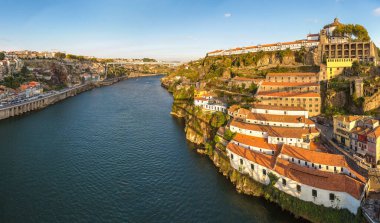 Güzel yaz gün, Portekiz Porto panoramik havadan görünümü