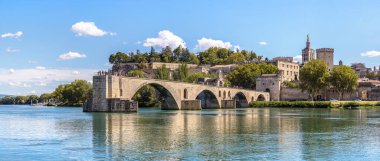 Saint Benezet bridge in Avignon in a beautiful summer day, France clipart
