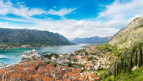 Panoráma Kotor Egy Szép Nyári Nap Montenegró — Stock Fotó