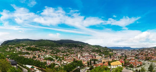 Панорамний Вид Сараєво Один Прекрасний Літній День Боснія Герцеговина — стокове фото