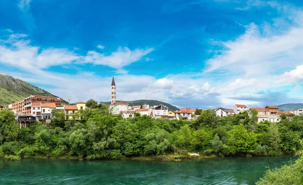 Panorama Starý Most Mostaru Krásný Letní Den Bosna Hercegovina — Stock fotografie