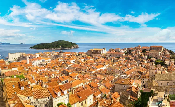 Panorama Ciudad Vieja Dubrovnik Hermoso Día Verano Croacia — Foto de Stock