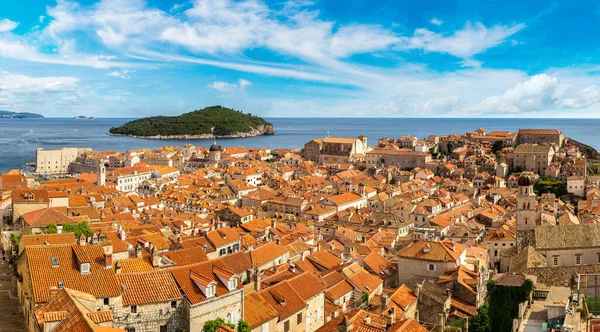 Panorama Ciudad Vieja Dubrovnik Hermoso Día Verano Croacia — Foto de Stock