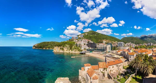 Panoráma Régi Város Budva Egy Szép Nyári Nap Montenegró — Stock Fotó