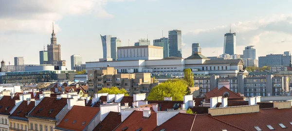 Vista Panorâmica Varsóvia Num Dia Verão Polónia — Fotografia de Stock