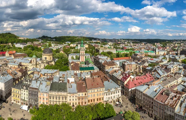 Panoramisch Uitzicht Lviv Oekraïne Een Zonnige Dag — Stockfoto