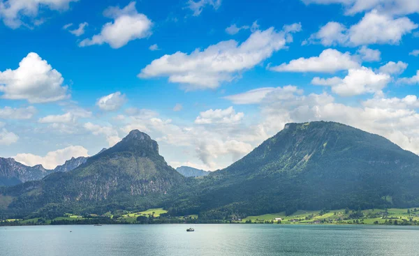Vue Aérienne Panoramique Lac Wolfgangsee Salzkammergut Autriche Par Une Belle — Photo
